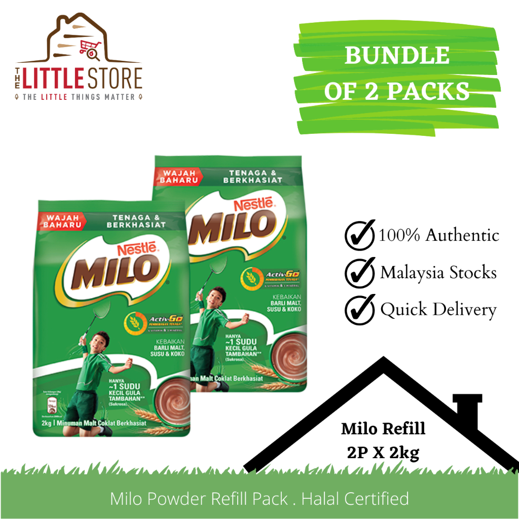 [Bundle of 2 Packs] Nestle Milo Powder Refill Pack / Family Pack 2kg ...